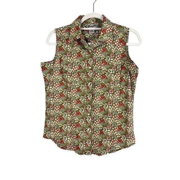 Wrangler Tops - Wrangler Floral Pearl Snap Top S Country Farm Concert Boho Indie Folk Chic 80s